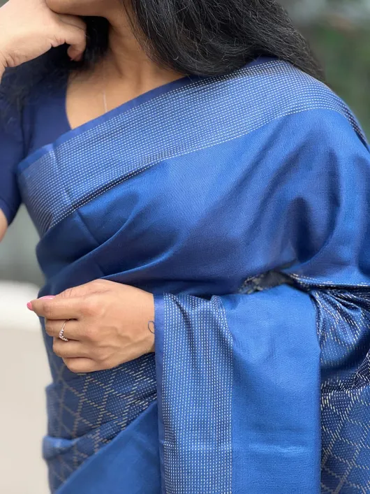 Pure Katan Silk Handloom Saree with Zari Border